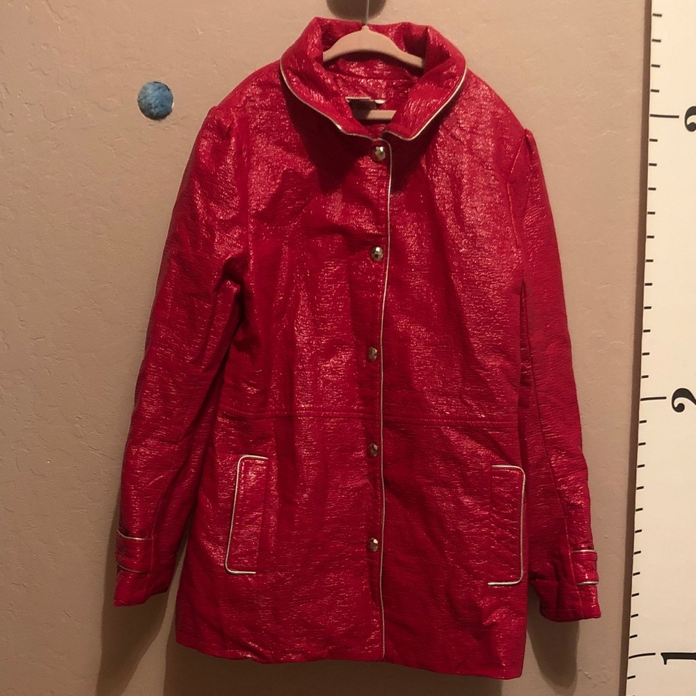 Little Marc Jacobs Red Trench Coat with Contrast Piping